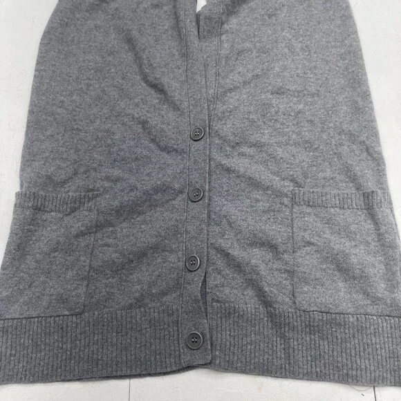 Magaschoni Grey Cashmere Hooded Cardigan Poncho Sweater Women’s Size Large New